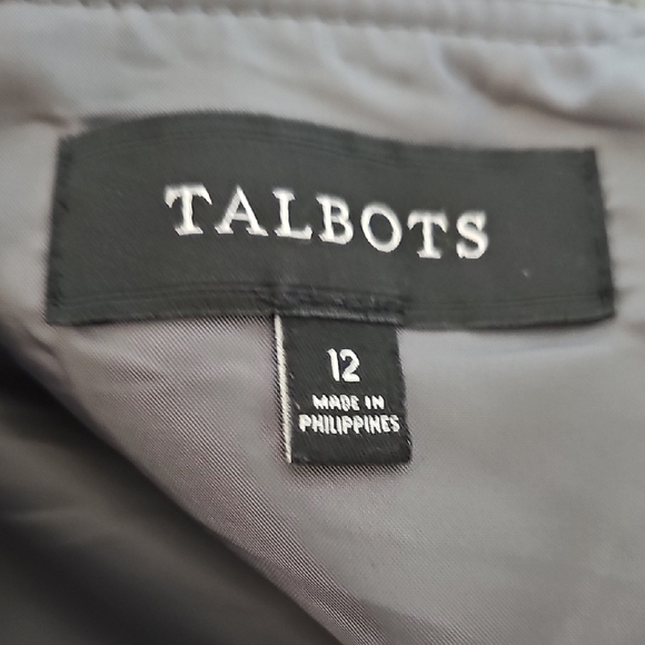 Talbots Wool Blend Feminine Office Gray Skirt No Slit Size 12 - Picture 7 of 8